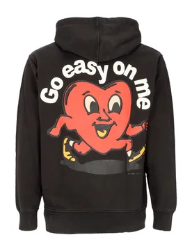 Felpa Cappuccio Uomo V-day Fragile Hoodie Washed Black - MARKET - FashionsVida