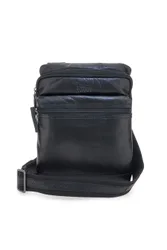 Borsello nero compatto con doppia zip Black Shoot BS2660/T