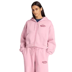 Fleece Damen Kapuzenpullover - Rosa - Größe XS - Baumwoll-Jersey Pink XS