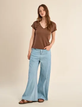 Camiseta de mujer de manga corta detalle abalorios - Molly Bracken - FashionsVida