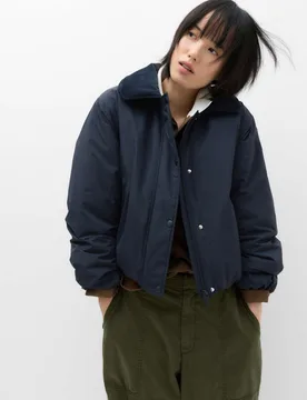 Thermowarmth™ Cord Collar Short Padded Jacket Midnight Navy female - M&S - FashionsVida