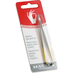 Pinza de depilar Punta curva Dorada