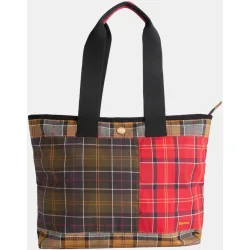Bolso de hombro de tartan encerado