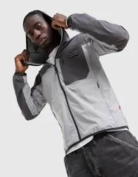Mens Felpa con Cappuccio Full Zip Balkaz - Grigio, grigio grigio Uomo taglia S