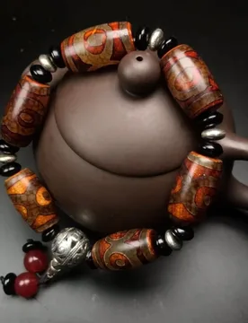 Tibetan raw stone old dzi bead , three- nine-eye agate bracelet for men and women - Aliexpress - FashionsVida