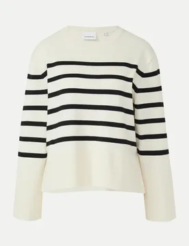 Comma Streifenpullover Weiß 44 - Comma - FashionsVida