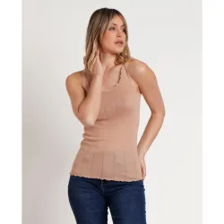 Camiseta interior de mujer sin mangas de punto de viscosa