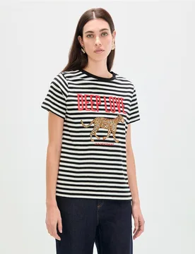 Camiseta de mujer a rayas Deep Love - Lola Casademunt - FashionsVida