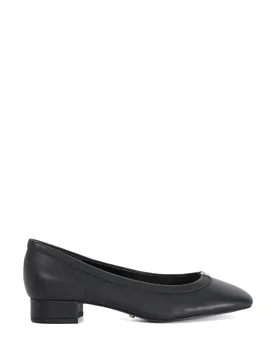 Leather Block Heel Court Shoes Black female - Dune london - FashionsVida