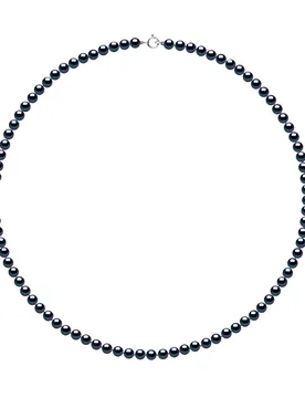 Womens - Necklace - Real Freshwater Pearls - Black - White Gold - One Size - Diadema - FashionsVida