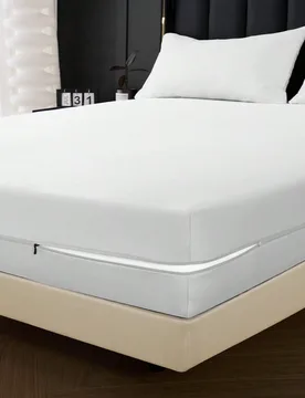 Pieza Protector de colchón impermeable con cremallera de 6 lados, funda de colchón blanca, se ajusta a colchones de 8 pulgadas de profundidad, inclu - Shein - FashionsVida