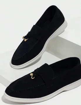 Zapatos planos de mujer tipo mocasín de punta redonda para vacaciones, con empeine de punto y contraste de color, suaves y versátiles para Navidad - Shein - FashionsVida