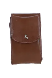 Womens 'Luca' Real Crossbody Phone Bag - Tan - One Size