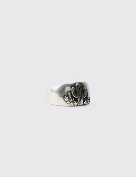 Herren Kaktus-Ring Silver Größe Small/Medium - boohooMAN - FashionsVida