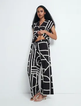 Sfera - Pantalón print lino - Sfera - FashionsVida