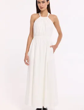 Women's White Halter Neck Maxi Dress Size: Medium - White - Size: M - House of Holland - FashionsVida