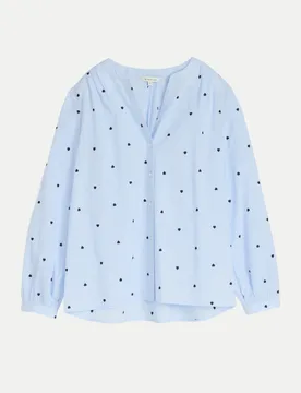 Bluse mit Herz-Stickerei Blau 40 - Tom Tailor Casual - FashionsVida