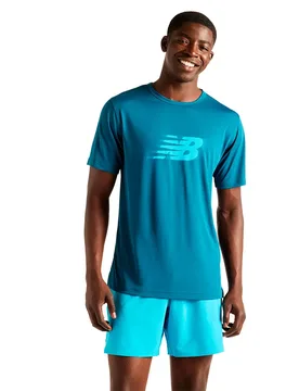 T-shirt à Manches Courtes Sport Essentials Utility Motion Graphic Blue XL - New Balance - FashionsVida