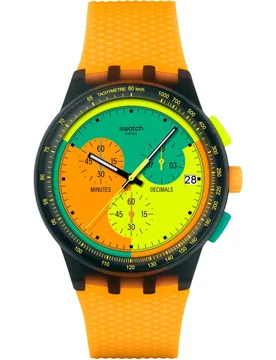 Reloj unisex neon signal flag con correa de silicona naranja - Swatch - FashionsVida