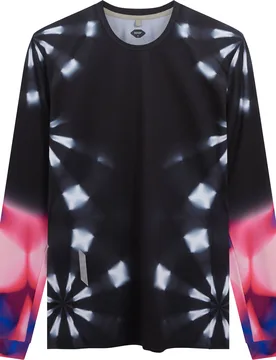 T-shirt de running respirant à manches longues - LS Printed Tech T Black/Magenta - Taille S - Noir - SOAR - FashionsVida