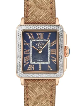 Women's Padova Blue Dial Rose Gold 12300 Swiss Quartz Watch in Brown - Brown - Size: One Size - GV2 - FashionsVida