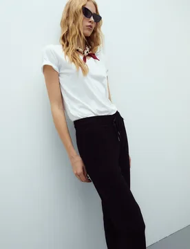 Pantalones jogger de mujer liso largo - Andam - FashionsVida