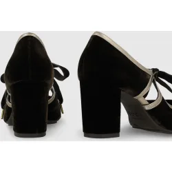 Zapatos de salón de mujer en terciopelo con tacón