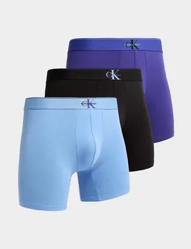 Er-Pack CK Monogram Boxershorts - Herren, Blau - male - Size: M - Calvin Klein Underwear - FashionsVida