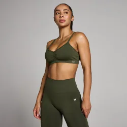 Sujetador deportivo sin costuras con fruncido frontal Tempo para mujer de MP - bosque - XS
