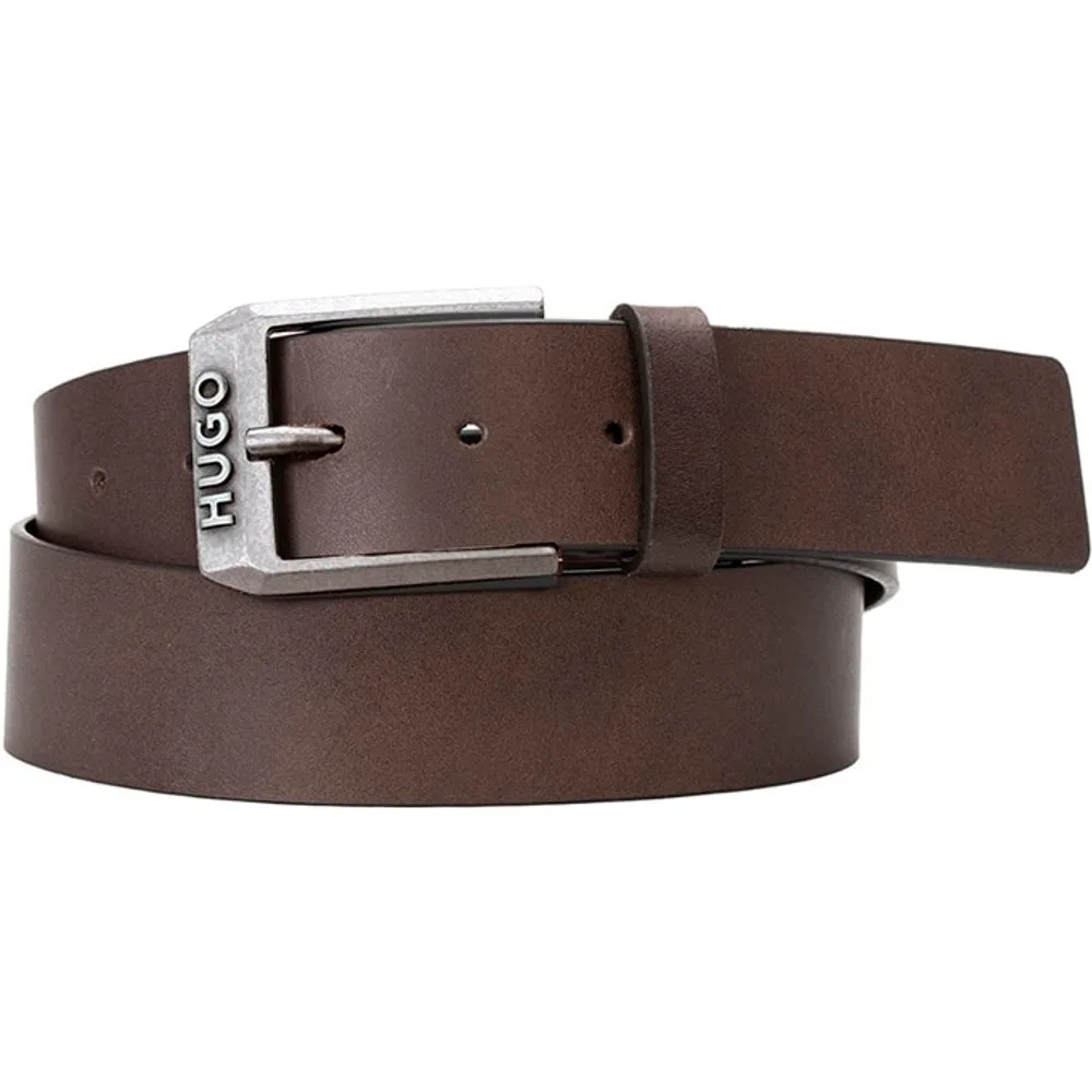 Cinturon de piel con logo de hombre - HUGO - FashionsVida