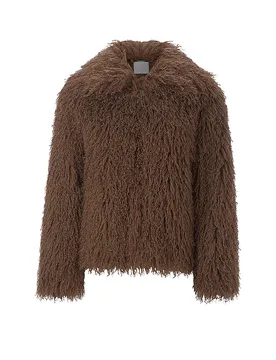 Veste aspect fourrure marron 38 - Richroyal - FashionsVida