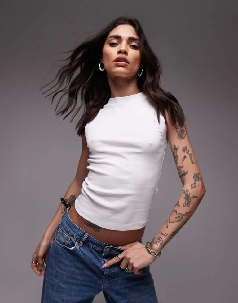 Womens Slim Tank In White - Size Large - TopShop - FashionsVida