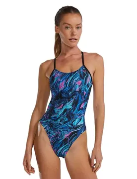 Durafast Elite Cutoutfit Marmaris Swimsuit Blue / Pink 28 Women - TYR - FashionsVida