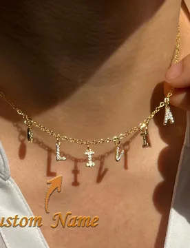 Collar con Nombre Personalizado Colgante de Letra Regalo Personalizado para Ella Joyería de Oro Exquisita - Shein - FashionsVida