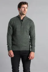 Mens Cotton Blend 1/4 Zip Twist Jumper