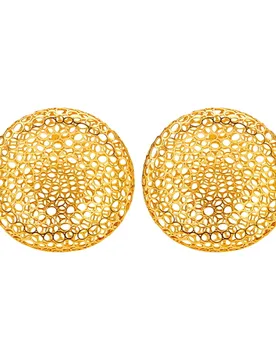 IVOG Hollow Out Design Stud Earrings Women Roundness Trendy Large Earrings Brass Fashion Jewelry Accessory Official-Website - Aliexpress - FashionsVida