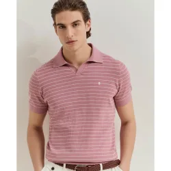 Polo de rayas en punto de hombre de algodón