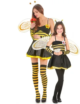 Bienen-Paarkostüm für Mutter und Tochter Karneval gelb-schwarz - BCI - FashionsVida