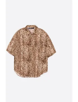 Camisa plisada manga corta watercolor Dots - Bimba y Lola - FashionsVida