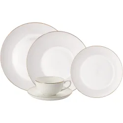 Vajilla por piezas Bone China filo dorado