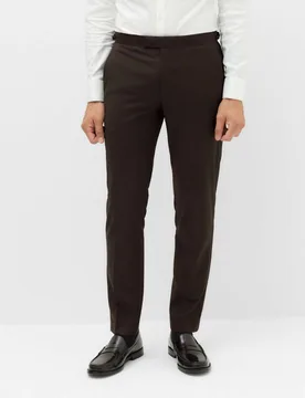 Tailored Fit Tuxedo Trousers Brown male - M&S - FashionsVida