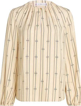 Blusa de mujer fluida con cuello redondo - Tommy Hilfiger - FashionsVida