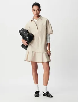 Vestido corto con falda trompe-l'oeil - IKKS - FashionsVida