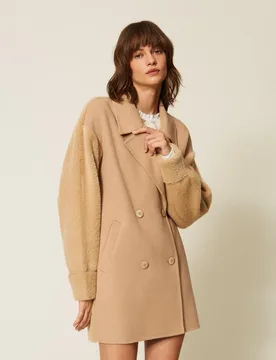 Caban en drap double de laine mélangée - TWINSET - FashionsVida