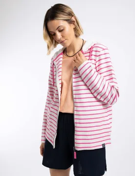 Catalina Womens Striped Full Zip Hoodie - - Size: 16 - Weird Fish - FashionsVida