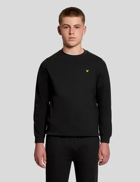 Kids' Sports Lightweight Sweatshirt in Black - Lyle & Scott - FashionsVida