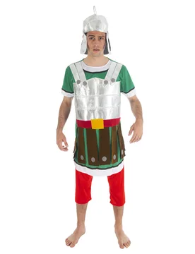 Römischer Krieger Herrenkostüm Asterix und Obelix silber grün - CHAKS - FashionsVida