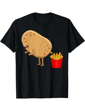 Amusing Potato and Fries Graphic design -100% cotton summer O-neck short sleeve casual printed T-shirt - Aliexpress - FashionsVida