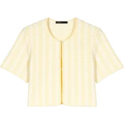 Chaqueta de punto de mujer corta con estampado de rayas