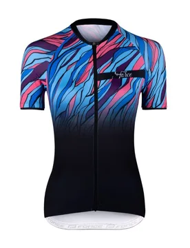 Maglia ciclismo donna LIFE LADY blu rosa - FORCE - FashionsVida